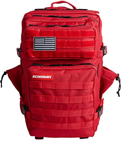 ELITRAINX ELITEX TRAINING Militär-Rucksack, 45 l, wasserdicht, Sport, Flugzeugkabine, CrossTraining, Outdoor-Sport, Fitnessstudio, tragbar (Rot)