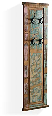 moebel-eins Riverboat Garderobenpaneel aus Altholz, Material Massivholz, Vintage-Optik