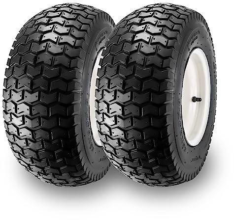 Cenipar Lawnmower Tyre and Wheel with 3/4 Iron Bushing, 3 Offset Hub, 4-Ply Heavy Duty Replacement for Craftsman Mowers, Lawn Tractors (2-Pack)