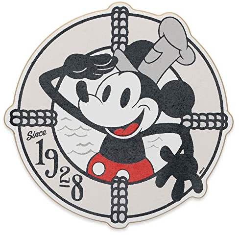 Disney Mickey Mouse als Dampfschiff Willie Boje Holz Wanddekoration – Vintage Steamboat Willie Wandkunst