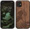 kwmobile Hülle kompatibel mit Apple iPhone 11 Hülle - Holz Case - Handy Cover - TPU Handyhülle in Dunkelbraun Holz Japanische Welle