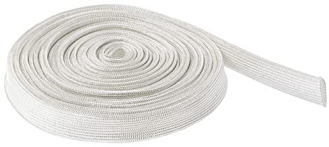 Rebower Gaine Fibre Verre Câble Isolé Protection Tube [pour Applications à haute Température] - 16,4 pieds-10mm / Blanc