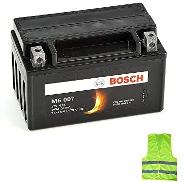 KOMPATIBEL MIT SYM Symphony Cargo CBS 4T E4 (AY12W9-EU) 125 von Jahr 2017 bis 2020 Akku Bosch YTX7A-BS M60070 Batterien 6 Ah Ampere 12 V Motorrad Roller gebrauchsfertig 151 x 8 8 x 94 mm