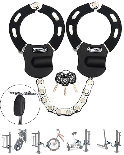 E Scooter Schloss, Handschellenschloss für E-Scooter, Fahrradschloss, Handschellenschloss aus Gehärtetem Stahl für Xiaomi Scooter, Ninebot, Ideal für Scooter Roller, Fahrrad, Kinderwagen (54cm)