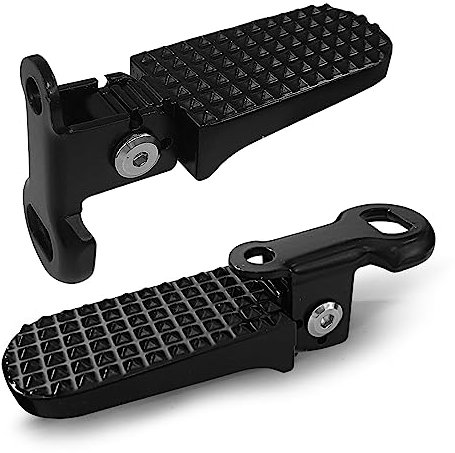 RainFlowwer 1 paire de repose-pieds 11 x 4 cm en alliage d'aluminium antidérapants et pliables pour vélo de montagne, vélo électrique, moto, noir