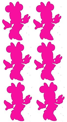 Cute Minnie Fairytale Sticker Set Pack - Flaschenaufkleber - Glasaufkleber - Kinderzimmer - Maus Dekor (klein, rosa)