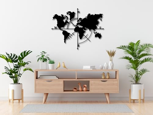 VAILLA ® Weltkarte Bilder, Karte Wand deko, Große Wanddekoration aus Holz,Wandbilder Home Wall Art Dekoration, Moderne Deko,3d Bilder für Schlafzimmer, Wohnzimmer, Büro (Weltkarte 5)