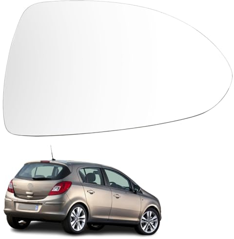 Ruolin Spiegelglas Rechts, Außenspiegel Glas Ersatz Spiegelglas Beheizbar Rechts Kompatibel mit Corsa D 2006-2014, Kompatibel mit Corsa E 2014-2019