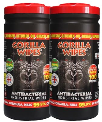 Gorilla Wipes Original Twin Pack - X2 Tubs Of 100 Wipes - / AntiBacterial/Multi-Surface/Wipes (2)