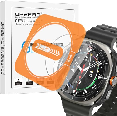 NEWZEROL 2 Pezzi Vetro Temperato Compatibile per Samsung Galaxy Watch Ultra 47mm con Kit di Installazione, AntiGraffio Alta Risoluzione Senza Bolle Pellicola Protettiva