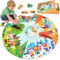 Kulveanju Floor Jigsaw Puzzles for Kids Age 3+, 88 PCS Large Four Seasons Forest Animal Puzzle Round, 53x53cm Educational Toys for Boys & Girls