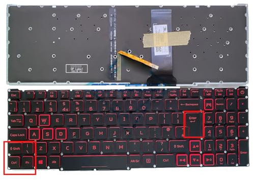 XINDIKBHUB UK Laptop Keyboard For Acer Nitro 5 AN515-54 AN515-55 AN515-43 AN517-51 AN517-52 AN715 52 AN715-51-UK Layout with Backlit