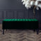 Safar Striped Ottoman Storage Bench, End of Bed Bench with Legs, Entryway Bench with Storage, Shoe Storage Ottoman Box, Rectangle Storage Footstool (Forest Green Velvet, 4ft6 (137x40x50)CM)