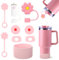 FHISKUNYU Accessoires pour Stanley Cup 9 Pièces en Silicone, Rose，Stanley Cup Accessoires，Accessoires Stanley Cup，Accessoire Stanley Cup