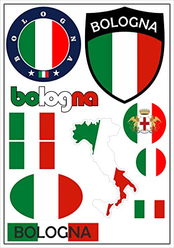 Daged Pegatinas de Italia de Bolonia, 11 unidades, para coche, moto, motero, bandera de vinilo ST