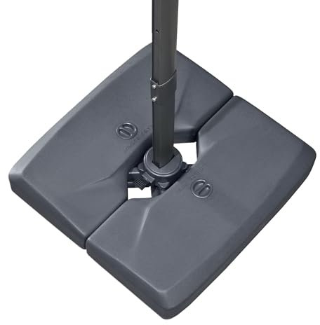 PURPLE LEAF Sonnenschirmständer GYBS120, Ampelschirmständer, Schirmständer für 300 x 400 cm Sonnenschirm, befüllbar mit Wasser oder Sand, Gewichtsbasis 120 kg, Anthrazit