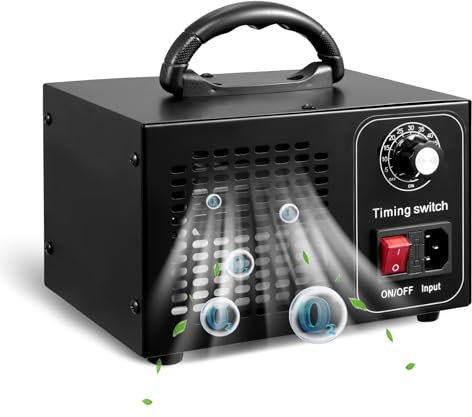 Ozon Luftreiniger 60.000 mg/h – Industrieller Ozonisator mit 60 Min Timer für 200㎡ – Geruchskiller gegen Rauch, Haustier- & Küchengerüche – Ideal für Auto & Wohnung