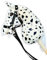 Steckenpferd A4 (Pferd auf einem Stock) Hobby Horse A4 komplett mit Kantar wie auf dem Foto (Black and White)