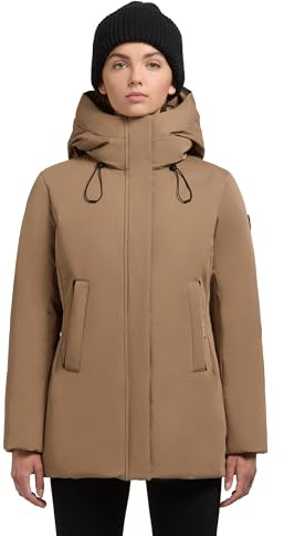 khujo Damen warme Winterjacke mit gesteppter Rückseite, verstellbarer Kapuze, Taillenzugband und innenliegenden abnehmbaren Rucksack-Trägern Palla-YM XS-XXL
