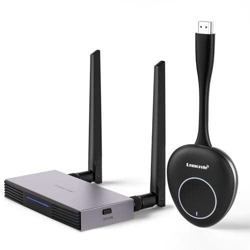 Lemorele Wireless HDMI Sender & Empfänger, 50m, bis 8 TX an 1 RX | 1080P@60Hz und Plug & Play – bis zu 8 Sender lassen sich mit einem Empfänger koppeln, ideal für Meetings und Schulungen