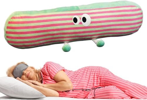 Almohada Larga para el Cuerpo, Linda Almohada para abrazar, Almohada a Rayas, cómoda para Dormir de Lado, Funda extraíble, cojín Lumbar, Almohada para acurrucarse para Adultos, Almohada para