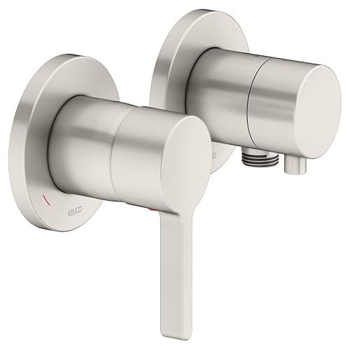 KEUCO EDITION 400 Einhebelmischer Set UP 2-Wege mit Schlauchanschluss, 51551051121, Farbe: Nickel gebürstet