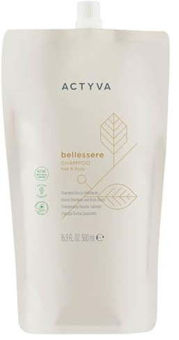 Actyva Bellessere Shampoo, Körper- und Haardusche mit samtiger Wirkung mit Argan- und Leinen-Ölen, 500 ml