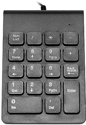 Fozriybefy Mini USB Kabel Ziffern Block Tastatur 18 Tasten Digitale Tastatur für die Abrechnung Teller Laptop Android Notebook Tablets PC (Schwarz)