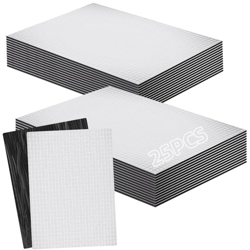 LDXDRU 25 Pack 25sqft Car Sound Deadening Mat, 37.5 x 25 x 0.7cm Self Adhesive Noise Insulation Sheets, Waterproof Sound Dampening Pads for Car Hood Ceiling Door