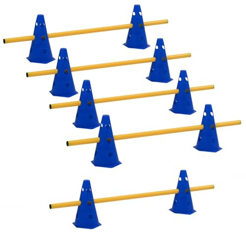 TRUTZHOLM Steckhürdenset 15- teilig 23 cm höhenverstellbar Agility Set Hunde Trainingszubehör Hobby Horsing Farbe wählbar rot blau orange (Rot) (Blau)