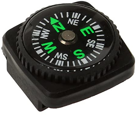 Tragbarer Kompass mit Holster, Uhrenarmband, Paracord-Armband, Kompass, Schwarz