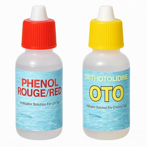 SIQUA Recharges réactives pour testeur de chlore et pH Piscine - 2 flacons de remplacement type gouttes - Kit analyse eau pour piscines, spas et jacuzzis