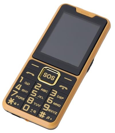 Tonysa 2,6 HD -Smartphone, Big Button Phone, Notfall -Taschenlampe und Sprachankündigung, Dual SIM Entsperrtes Senior -Telefon mit Shatterproof -Bildschirm, 2500 MAh Long Battery (nur (Gold)
