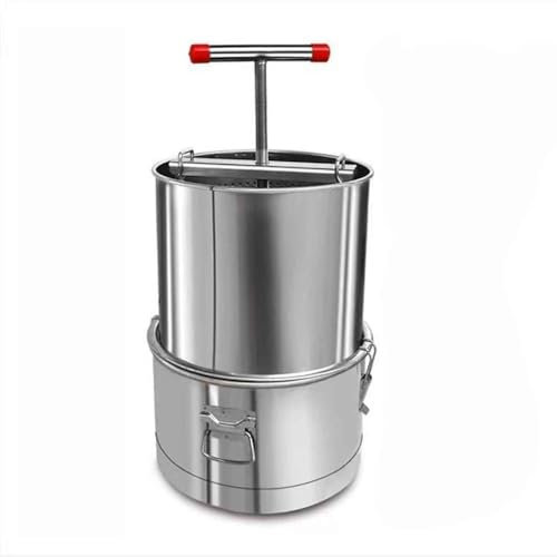 Pressa Per Api Con Secchio in Acciaio Inox, Estrattore Di Miele Automatico,Estrattore Di Cera D'api,Macchina Per Apicoltura,Pressa Per Miele Manuale Per Uso Domestico,+splash guard