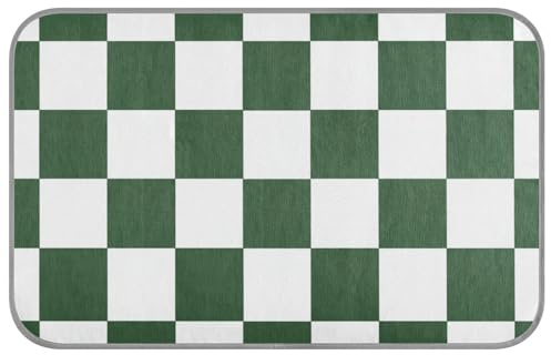 Tapis de refroidissement pour chien à motif à carreaux vert et blanc 96,5 x 58,4 cm pour chaton extérieur unique enfriador para perros M