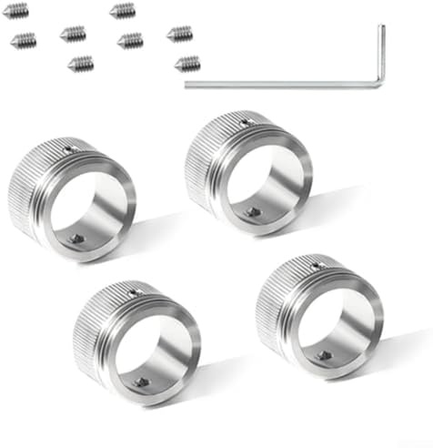 M30 x 1,5 Heizkörper-Thermostat-Adapter, Edelstahl, für RA/RAV/RAVL-Ventile, Gewindeanschluss-Set mit Sechskantschlüsselschrauben, 22 mm Innendurchmesser, silberfarben, rostbeständig, einfache