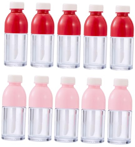 MERRYHAPY 10 Stück Leere Lipgloss Tuben und Lippenbalsam Behälter Kleine Nachfüllbare Lippenöl Flaschen Praktische DIY Kosmetik Verpackung Tragbar für Reisen und Alltag Farbige Lippenpflege