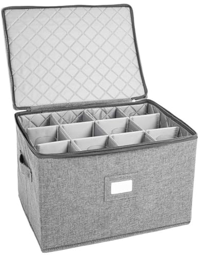Uxsjakjsd Container Stemware Aufbewahrungskoffer für Sektgläser, Einschließlich Trennwände - Glasorganizer-Box für Weingläser