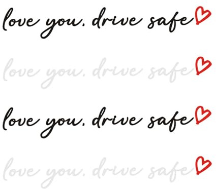 Spiegelaufkleber I Love You Drive Safe Aufkleber Sticker Ich Liebe Dich Fahr Vorsichtig für Auto Spiegel Geschenk Frauen Männer 4 Stk