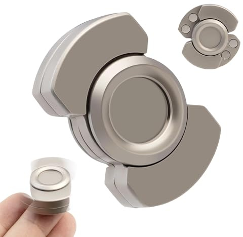 Fidget Spinner Magnetico Argento, Giocattolo da Dita Antistress, Spinner Magnetico 3-in-1 Scorrevole, Migliora Concentrazione e Rilassamento, per Adulti e Ufficio