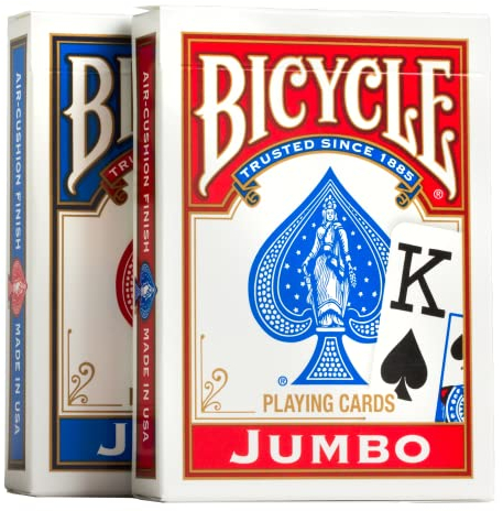 US Playing Card Co. 1004949 Carte da gioco Bicycle Jumbo, 2 pacchi (blu e rosso)
