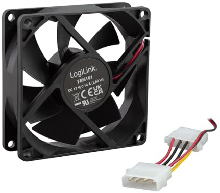 LogiLink FAN101 Gehäuselüfter 80 x 80 x 25 mm, schwarz
