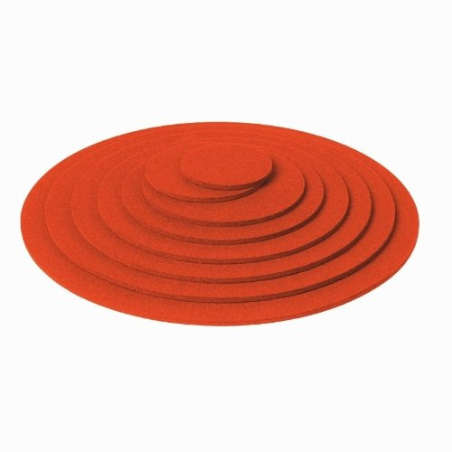 Hey Sign runder Untersetzer in der Farbe Mango-Orange, Filz aus 100% Reiner Schurwolle, 35 cm - Filzdicke 5 mm, 300153520