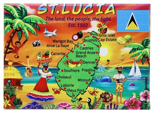 St. Lucia Caribbean Fridge Collector's Souvenir Magnet 2.5 X 3.5