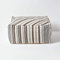 Homescapes Moderner Sitzwürfel Pouf Sitzkissen Selam grau weiß gestreift skandinavisches Design 60 x 60 cm
