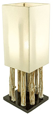 levandeo Lampe Tischlampe/Tischleuchte aus recyceltem Holz - Design Holzlampe Treibholz 17x17cm 51cm hoch - Jede Lampe EIN Unikat naturbelassenes Massivholz