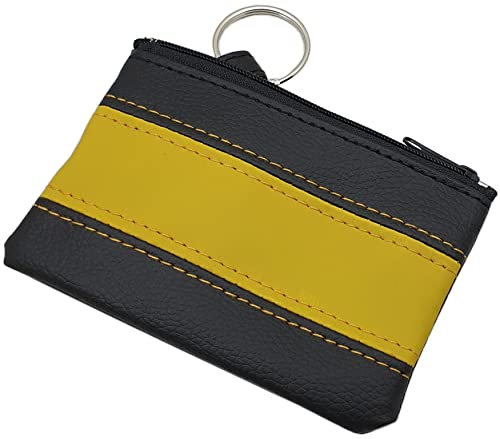 Praktische Schlüsseltasche/Schlüsseletui/Schlüsselmäppchen mit 1 Reißverschlussfach in verschiedenen Farben (Schwarz/Gelb)