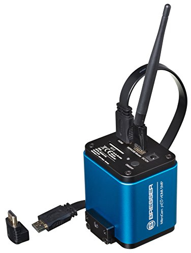 Bresser MikroCam Mikroskopkamera WiFi Mikrokamera PRO HDMI 5MP mit eigenem Betriebssystem und Maus blau