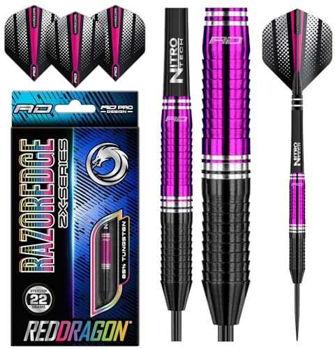 RED DRAGON Razor Edge ZX1: 22g Tungsten Darts Set mit Flights und Schäfte