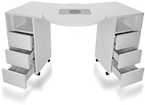 Manikürtisch, Nageltisch, Studiotisch mit Absaugung SA-30, Modell DR-04